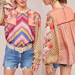 •SOLD• anthropologie bl-nk miranda peasant top